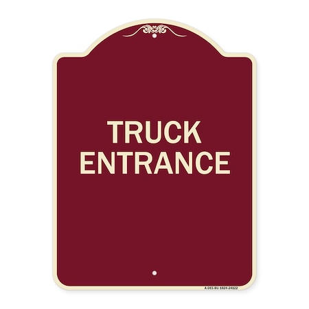 Signmission Driveway Truck Entrance Heavy-Gauge Aluminum Architectural Sign, 24" x 18", BU-1824-24122 A-DES-BU-1824-24122